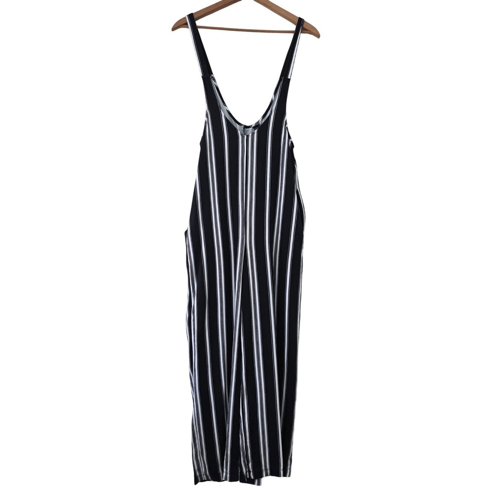Wild Fable Wide Leg Striped Jumpsuit Sz M‎ Suspender Overall Twee Whimsy Boho - Picture 2 of 14